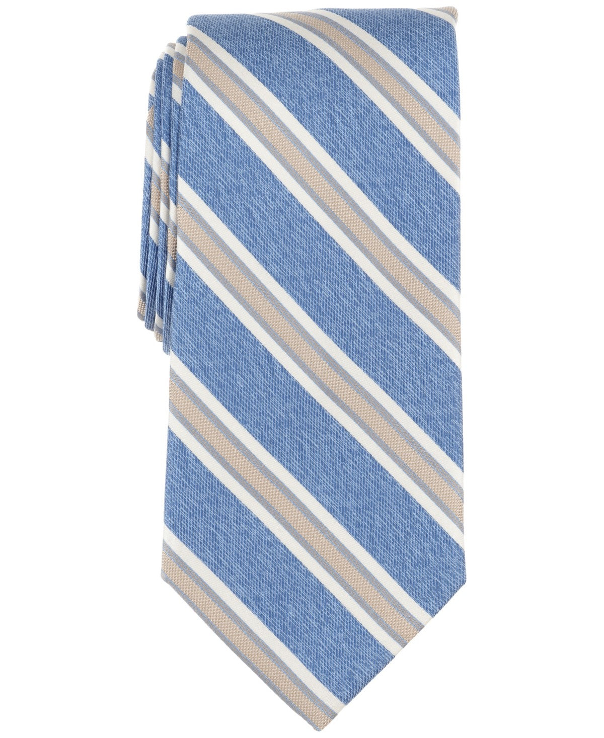 Michael Kors Mens Monahan Stripe Neck Tie Blue Light Blue Yellow