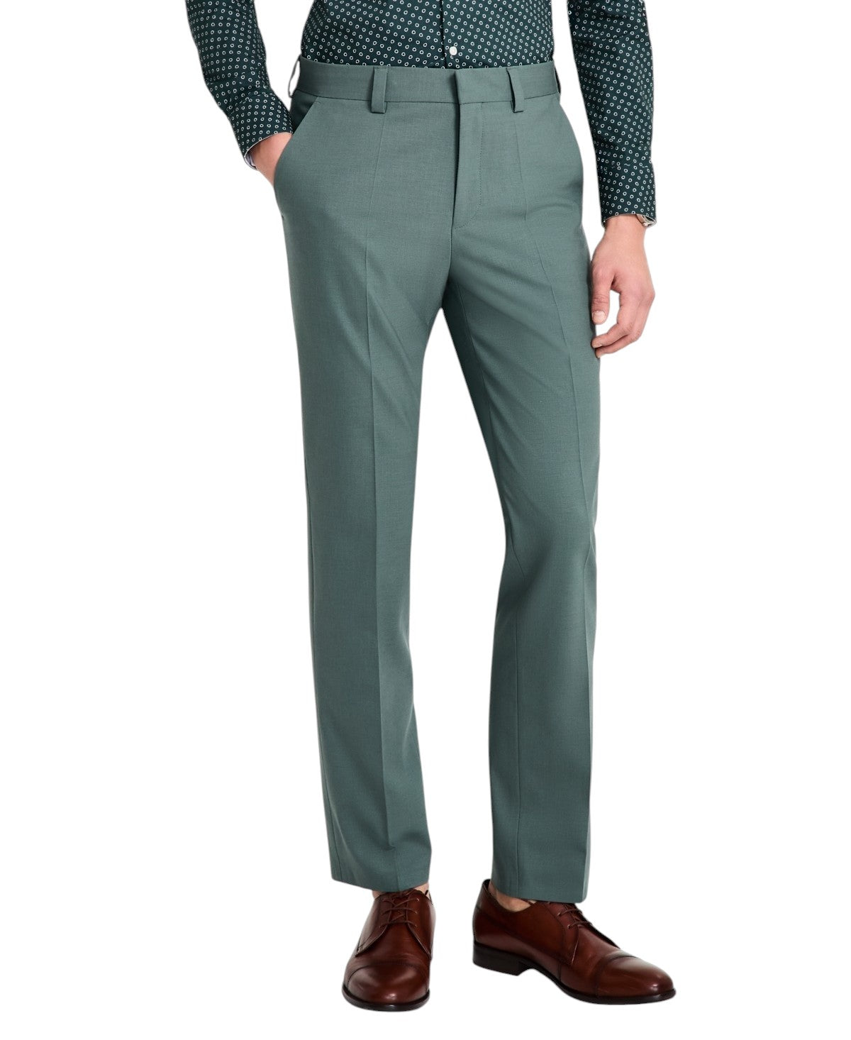 Hugo Boss Mens Modern fit  Wool Dress Pants 30 / 32 Green Solid