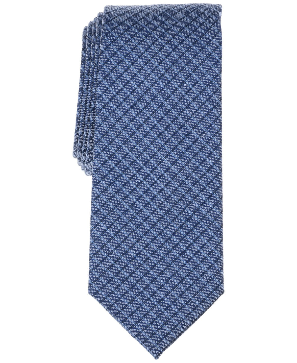 Alfani Mens Huron Plaid Neck Tie Multi Blue Navy