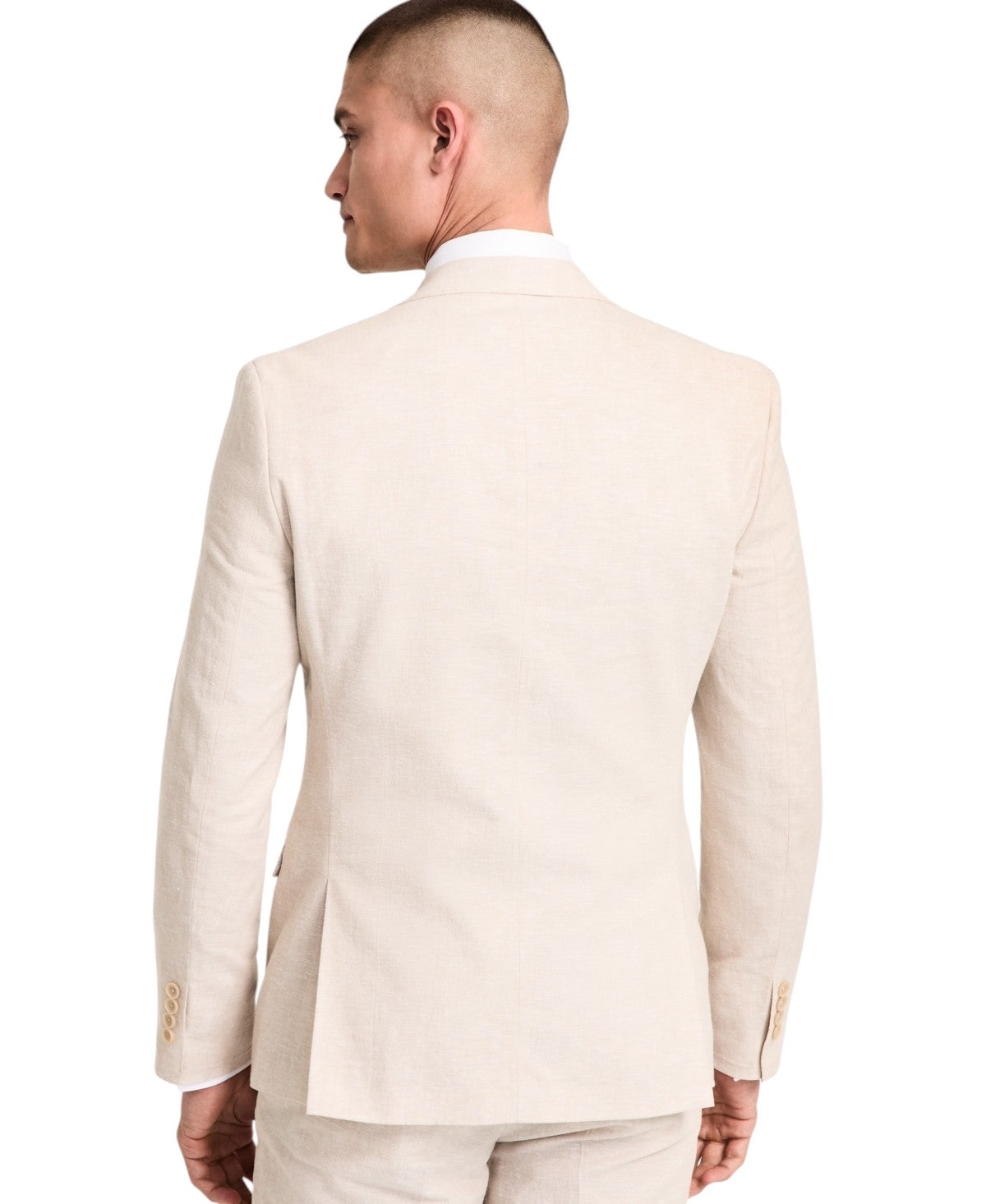 Bar III Mens Slim fit Linen Cotton Suit Jacket Blazer 44 L Tan Solid