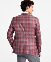 Michael Kors Mens Classic fit Wool Sport Coat Blazer 50 L Red Plaid