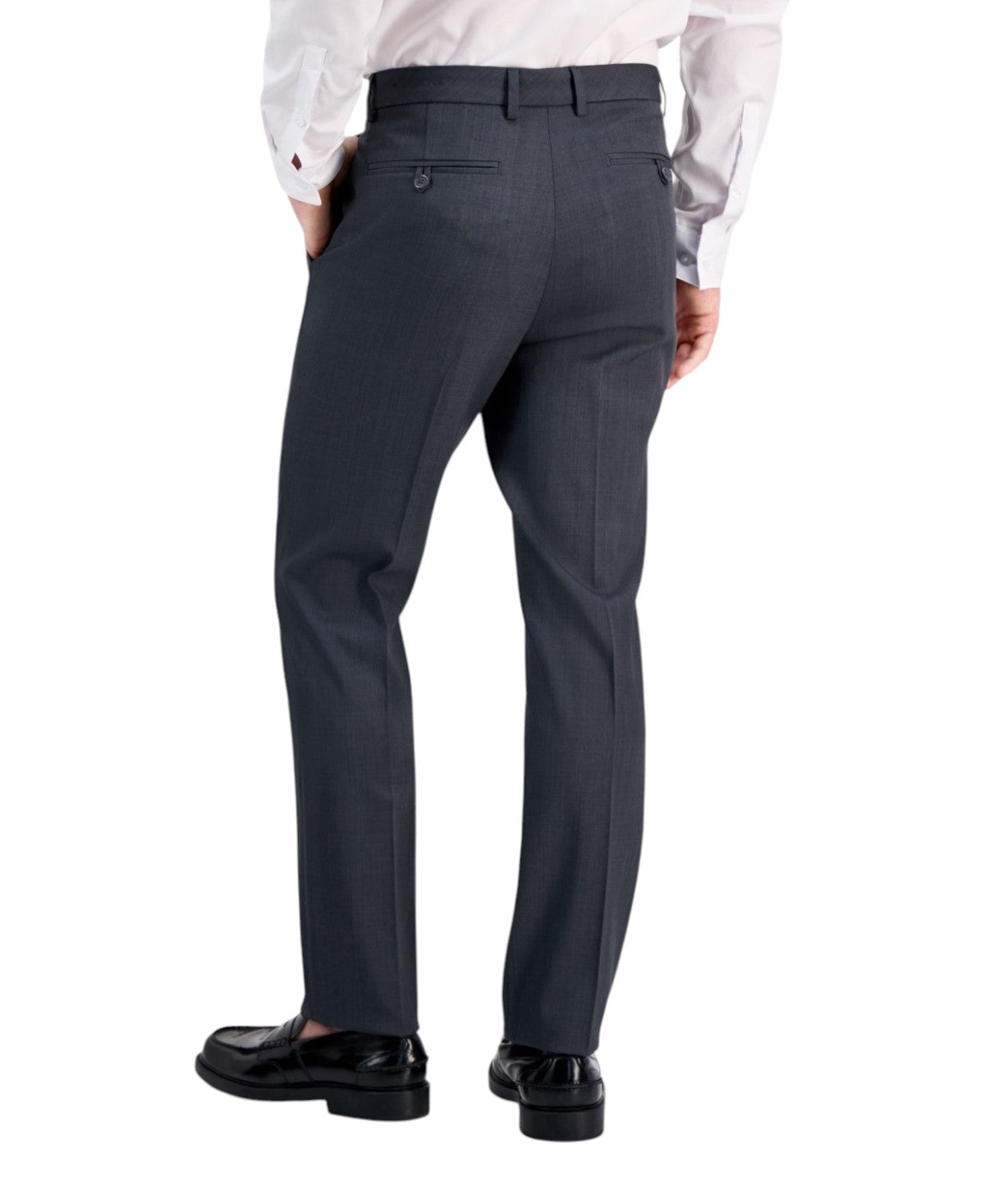 Dkny Mens Modern fit Dress Pants 32 / 32 Charcoal Gray Solid