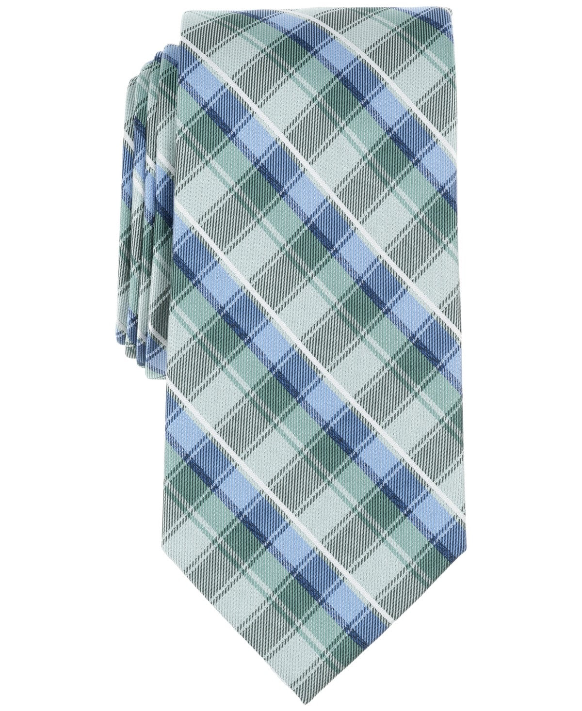 Michael Kors Mens Deanne Plaid Neck Tie Green Blue