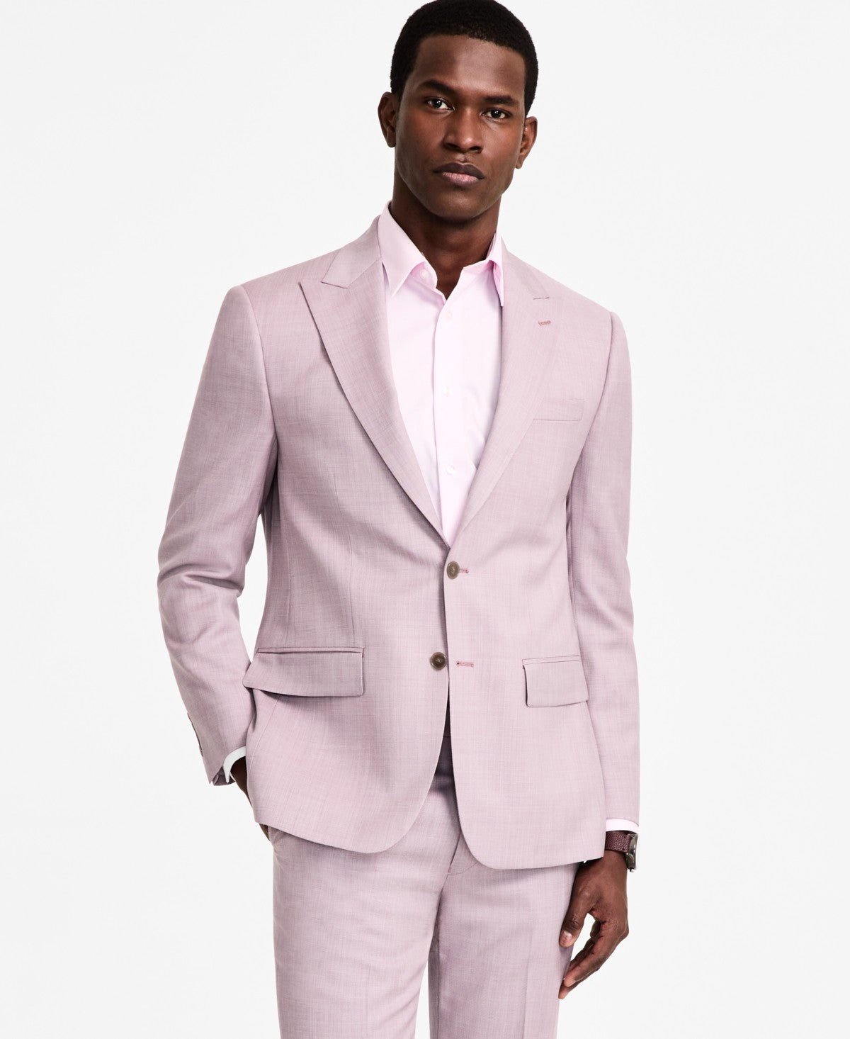 Calvin Klein Mens Slim fit Suit Jacket Blazer 42 R Pink Solid