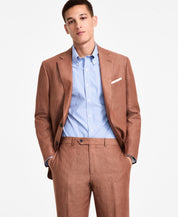 Brooks Brothers Mens Classic fit Suit Jacket Blazer 50 R Brown Solid Linen