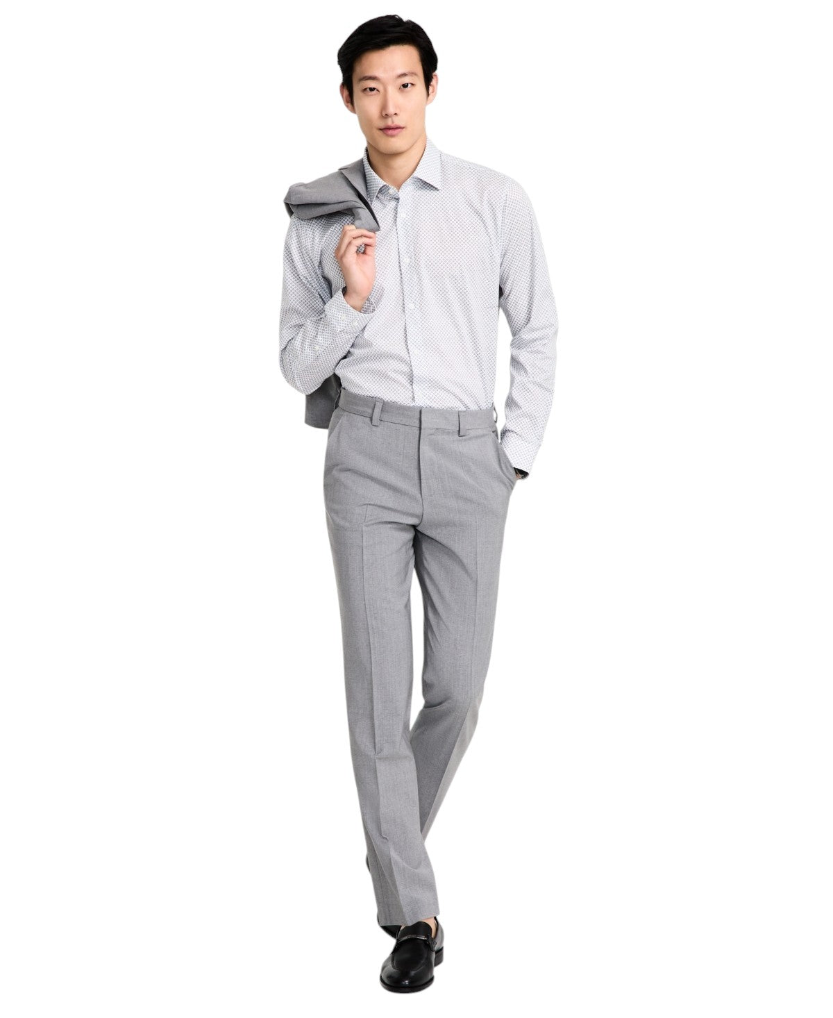 Hugo Boss Mens Modern fit Wool Dress Pants 30 / 32 Grey Solid