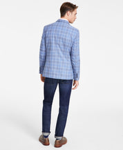 Nautica Mens Modern fit Sport Coat Blazer 44 L Blue Brown Plaid