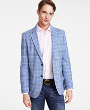 Nautica Mens Modern fit Sport Coat Blazer 44 L Blue Brown Plaid