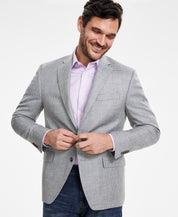 Michael Kors Men's Classic-Fit Wool Blend Sport Coat Blazer 54 R Grey Cream