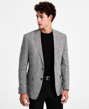 Michael Kors Mens Classic fit Sport Coat Blazer 38 R Black Plaid Stretch