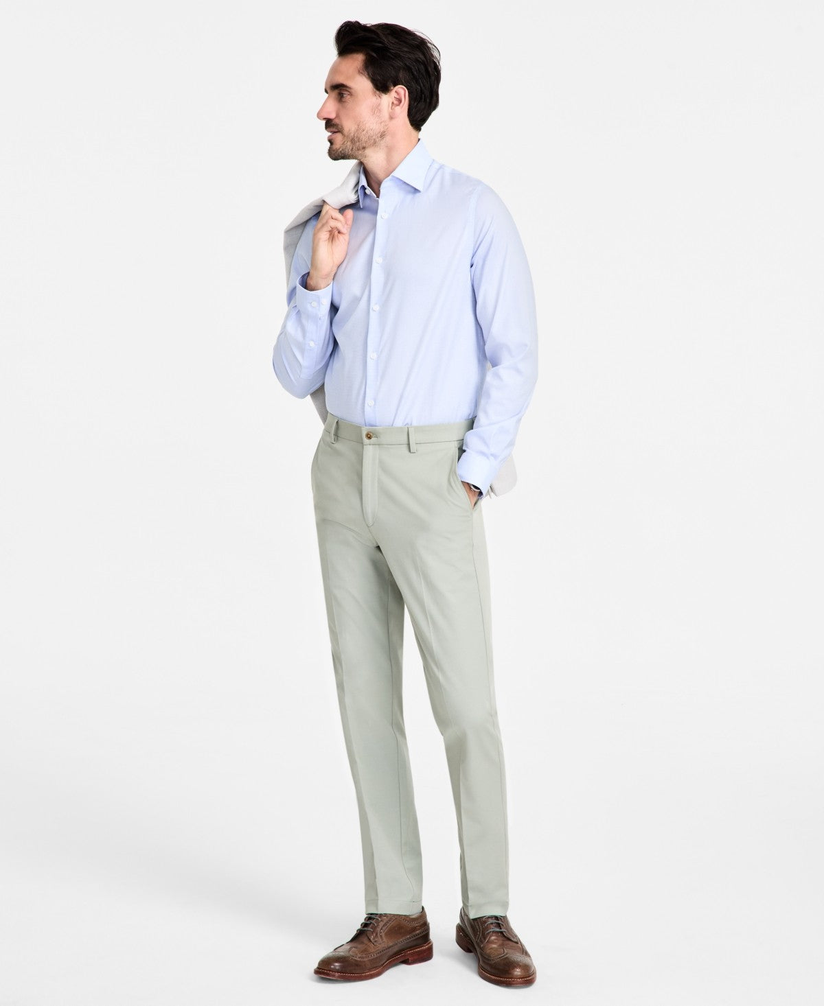 Michael Kors Mens Classic fit Dress Pants 40 / 30 Sage Green Solid