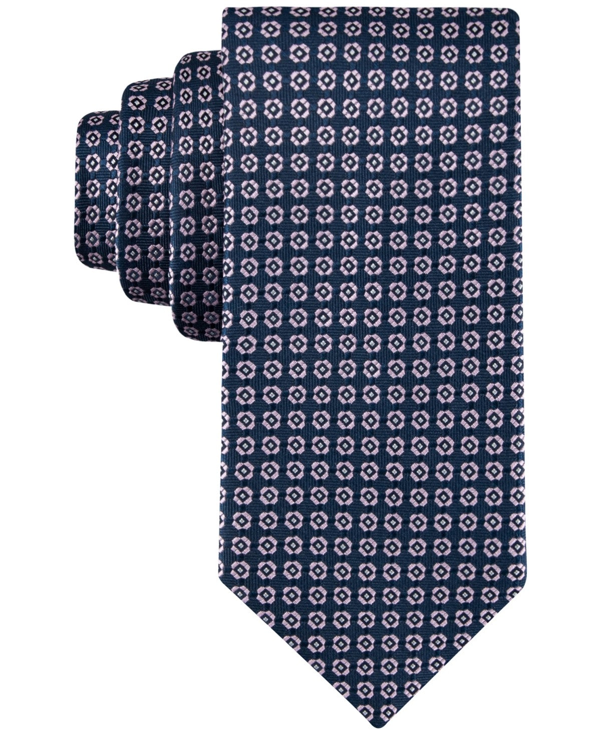 Tommy Hilfiger Mens Arvin Medallion Neck Tie Pink Navy