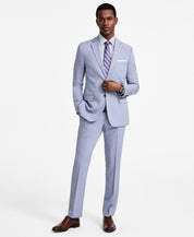 Dkny Mens Modern fit 2 Piece Suit 40 S / 33 Waist Light Blue Solid Stretch