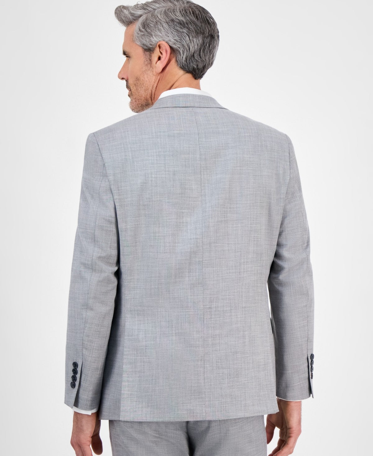 Tallia Mens Classic fit Suit Jacket Blazer 38 R Light Gray Solid