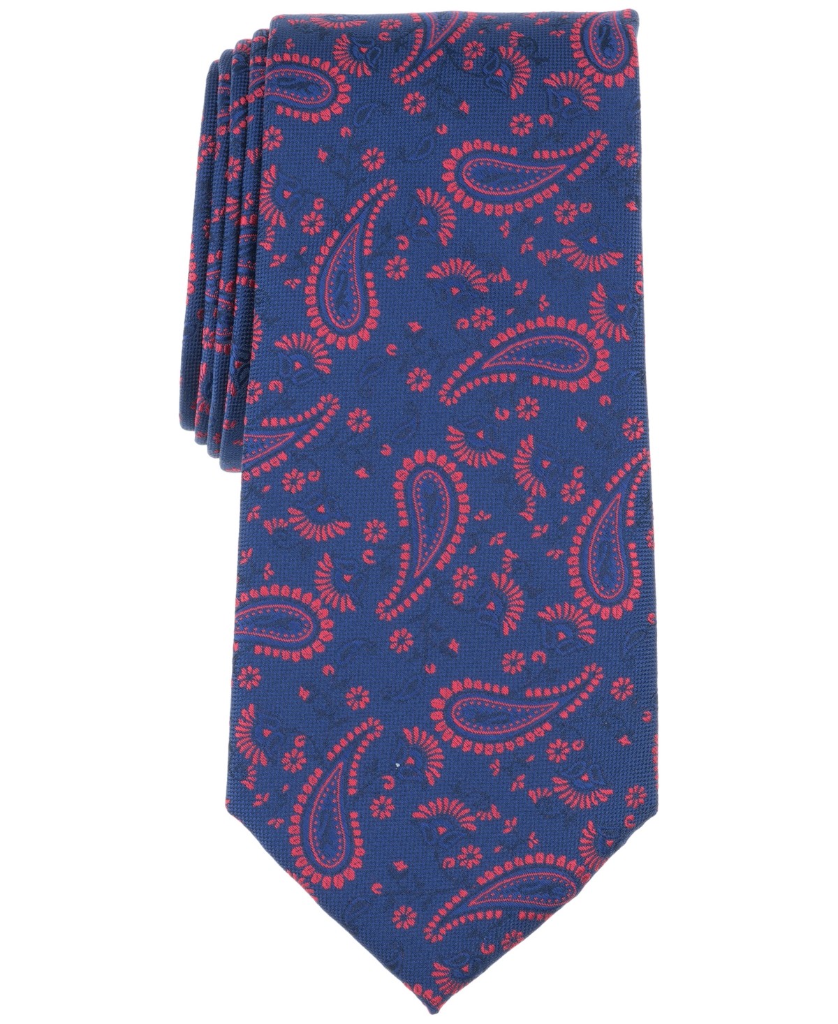 Club Room Mens Tenet Paisley Neck Tie Red Navy Blue