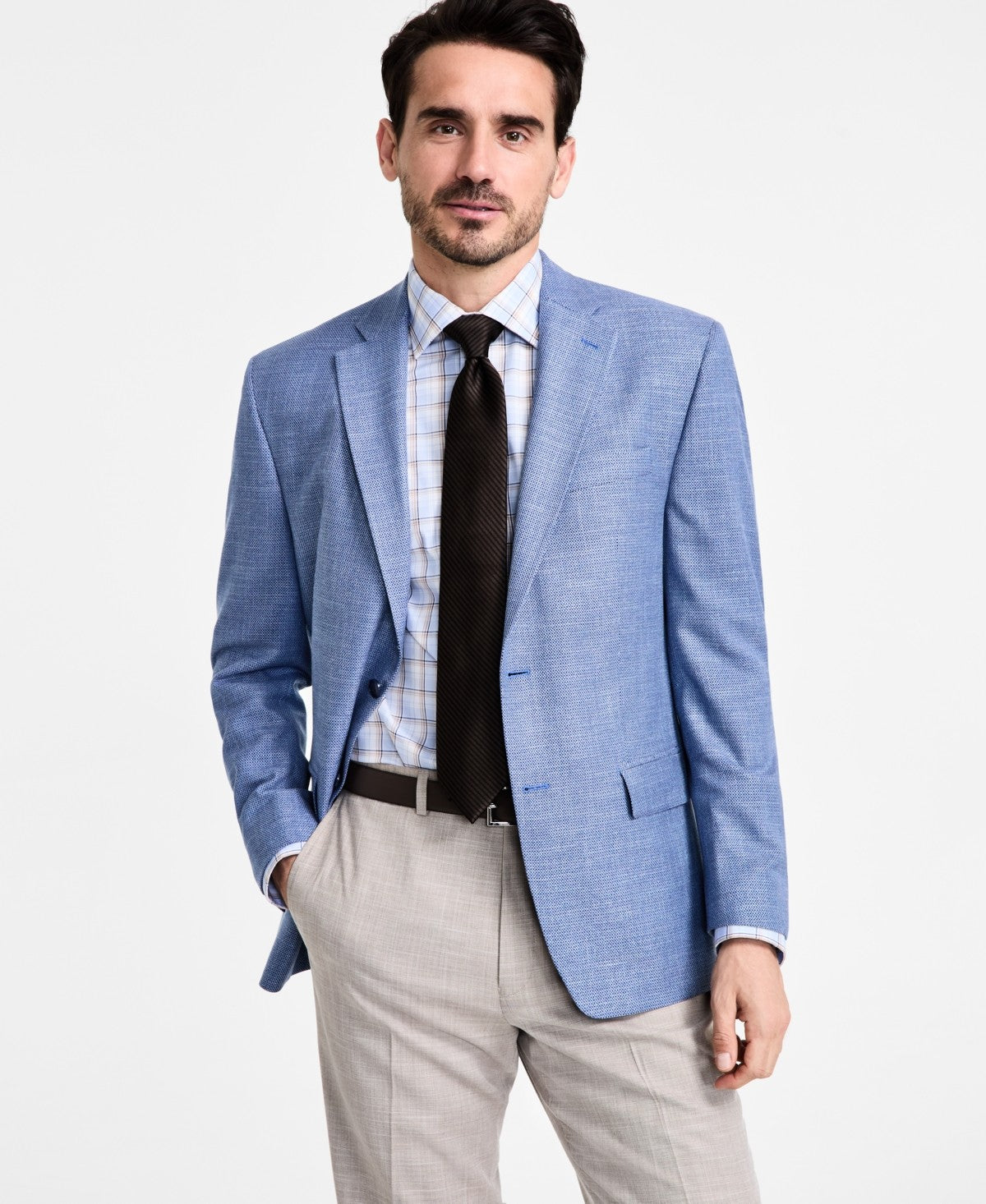 Michael Kors Mens Classic fit Sport Coat Blazer 46 L Light Blue