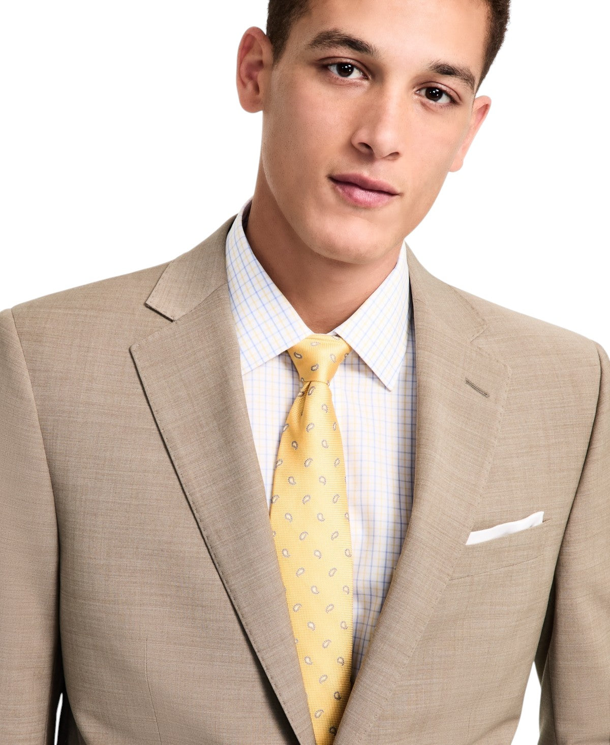 Brooks Brothers Mens Classic fit Suit Jacket Blazer 44 R Beige Solid