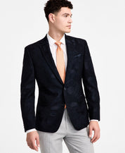 Bar Iii Mens Slim fit Sport Coat Blazer 42 L Navy Blue Floral