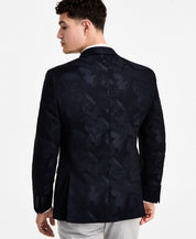 Bar Iii Mens Slim fit Sport Coat Blazer 42 L Navy Blue Floral