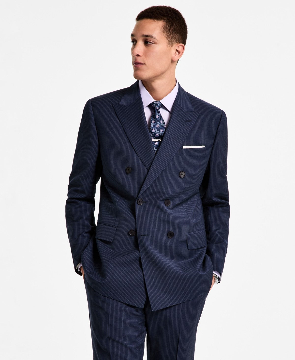 Brooks Brothers Mens Classic fit Wool Suit Jacket Blazer 40 R Blue Pinstripe