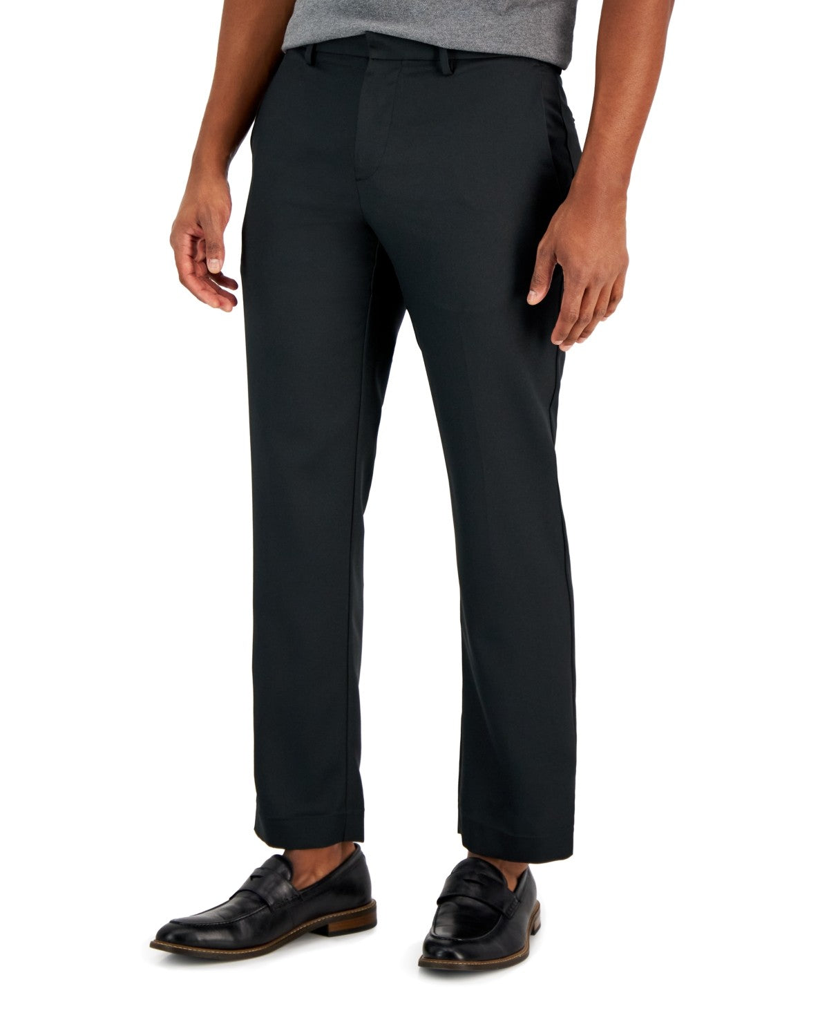 Perry Ellis Mens Modern fit Dress Pants 44 / 32 Black Solid