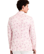 Tallia Mens Slim fit  Linen Sport Coat Blazer 40 L Pink Floral