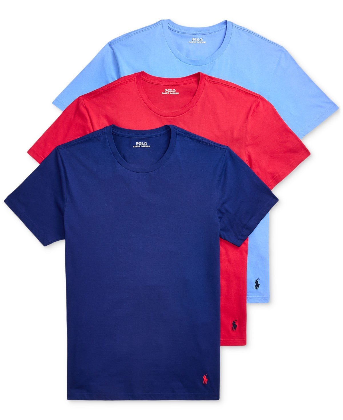 Polo Ralph Lauren Mens 3 Pack Undershirt Underwear Medium Multi Blue Red