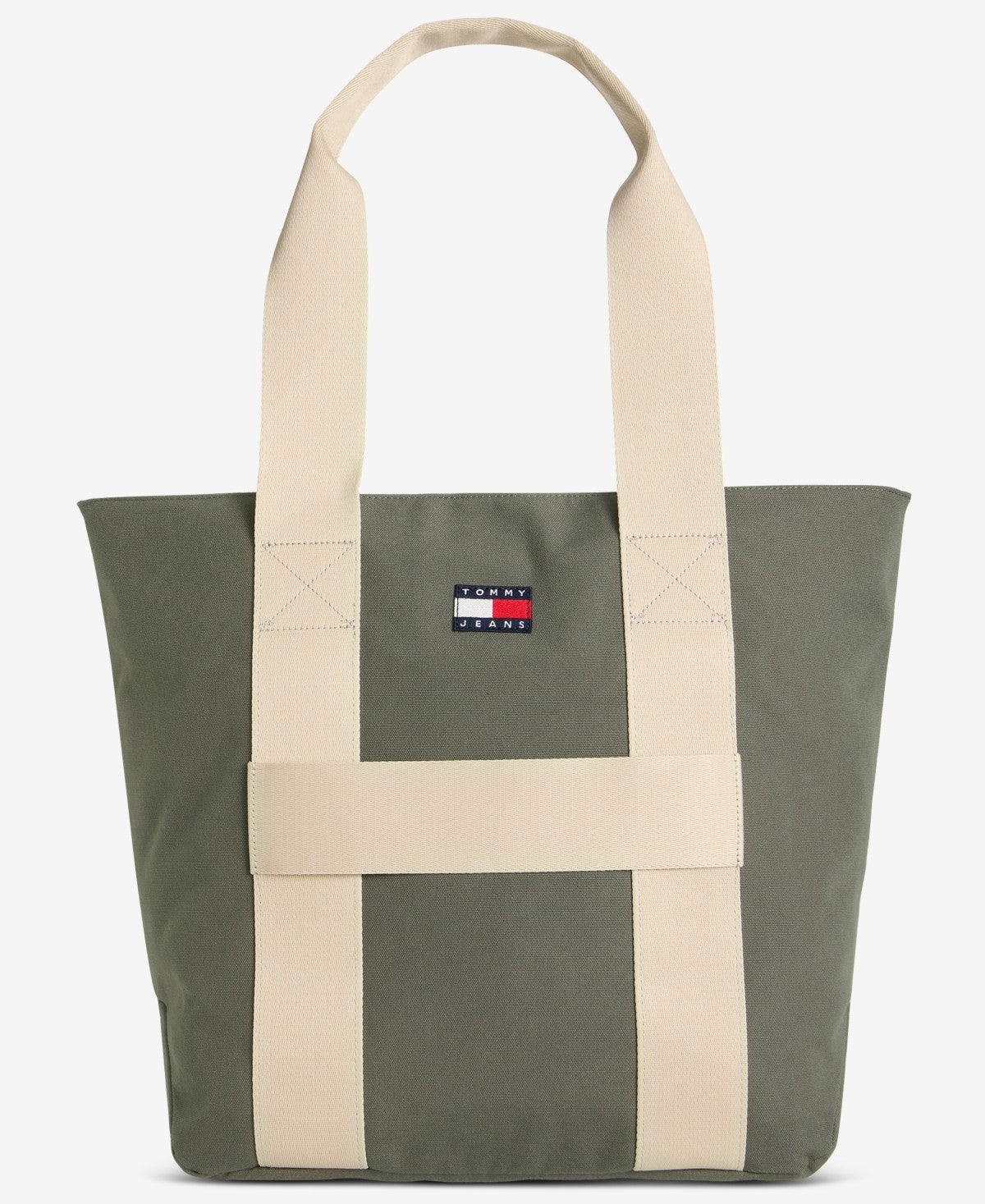 Tommy Hilfiger Mens Retro Logo Tote Bag Pewter Green