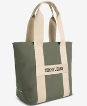 Tommy Hilfiger Mens Retro Logo Tote Bag Pewter Green