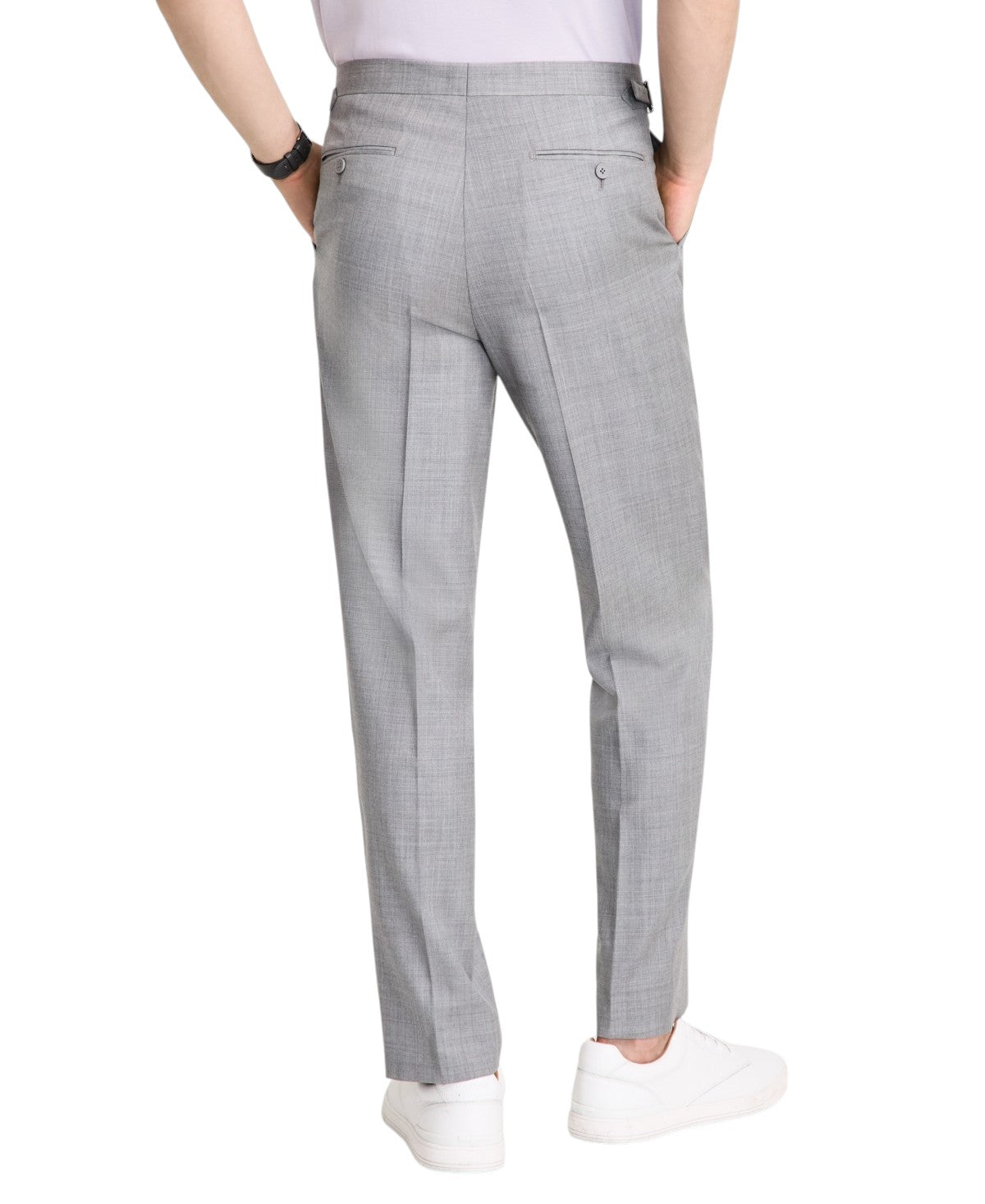 Calvin Klein Mens Slim fit Wool Dress Pants 40 / 30 Mid Grey Solid