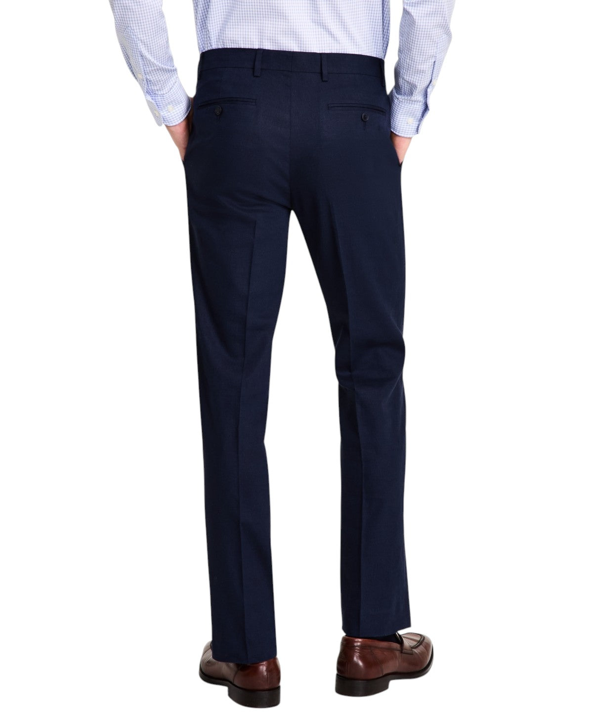 Tommy Hilfiger Mens Modern fit Dress Pants 36 / 34 Navy Blue Linen Stretch Linen