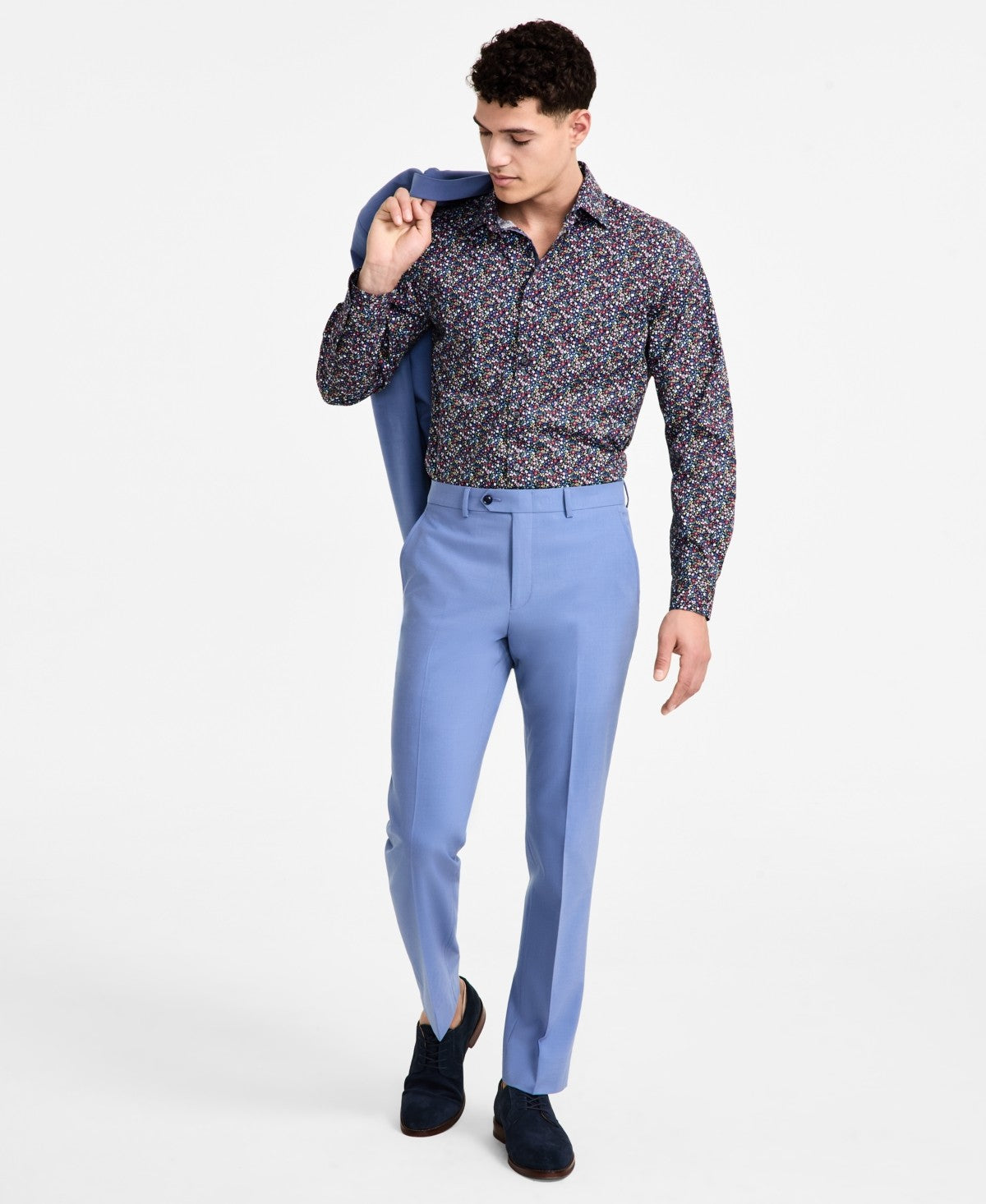 Bar Iii Mens Slim fit Dress Pants 32 / 34 Blue Solid