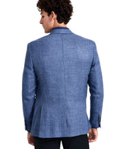 Michael Kors Mens Classic fit Wool Linen Sport Coat Blazer 38 R Mid Blue Plaid