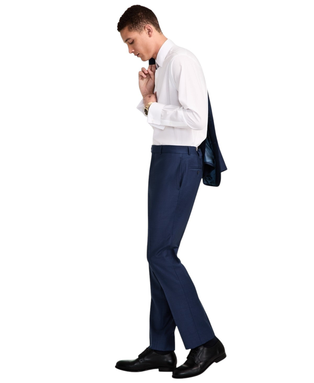 Brooks Brothers Mens Classic fit Wool Dress Pants 38 / 34 Blue Solid