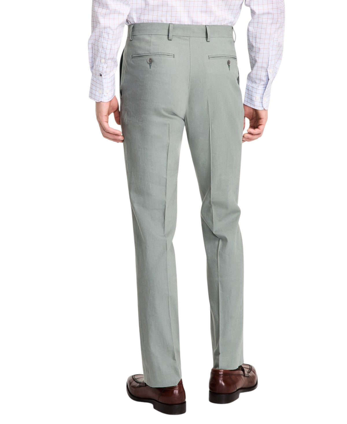 Tommy Hilfiger Mens Modern fit Dress Pants 50 / 32 Sage Green Linen Stretch