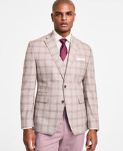 Tayion Mens Regular fit Suit Jacket Blazer 46 R Beige Plaid