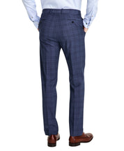 Calvin Klein Mens Slim fit Dress Pants 33 / 32 Navy Blue Plaid Stretch Wool