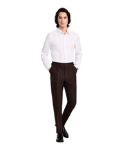 Calvin Klein Mens Slim fit Dress Pants 40 / 30 Brown Solid Stretch Linen