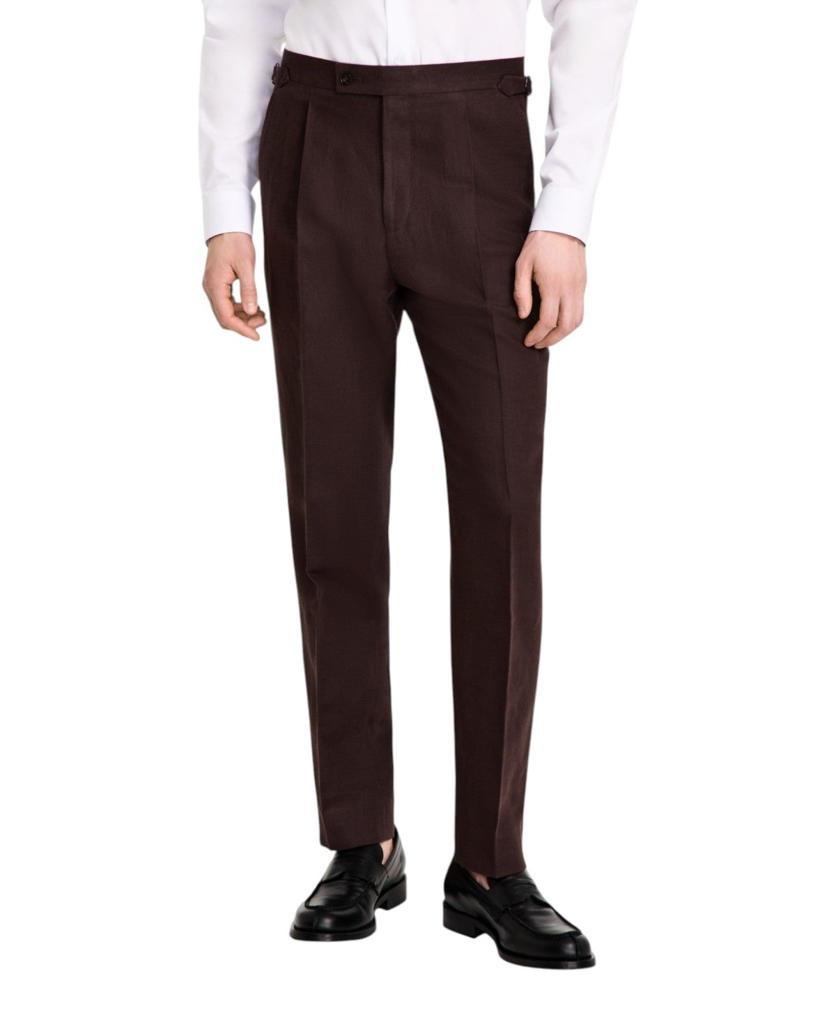 Calvin Klein Mens Slim fit Dress Pants 38 / 30 Brown Solid Stretch