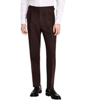 Calvin Klein Mens Slim fit Dress Pants 40 / 30 Brown Solid Stretch Linen