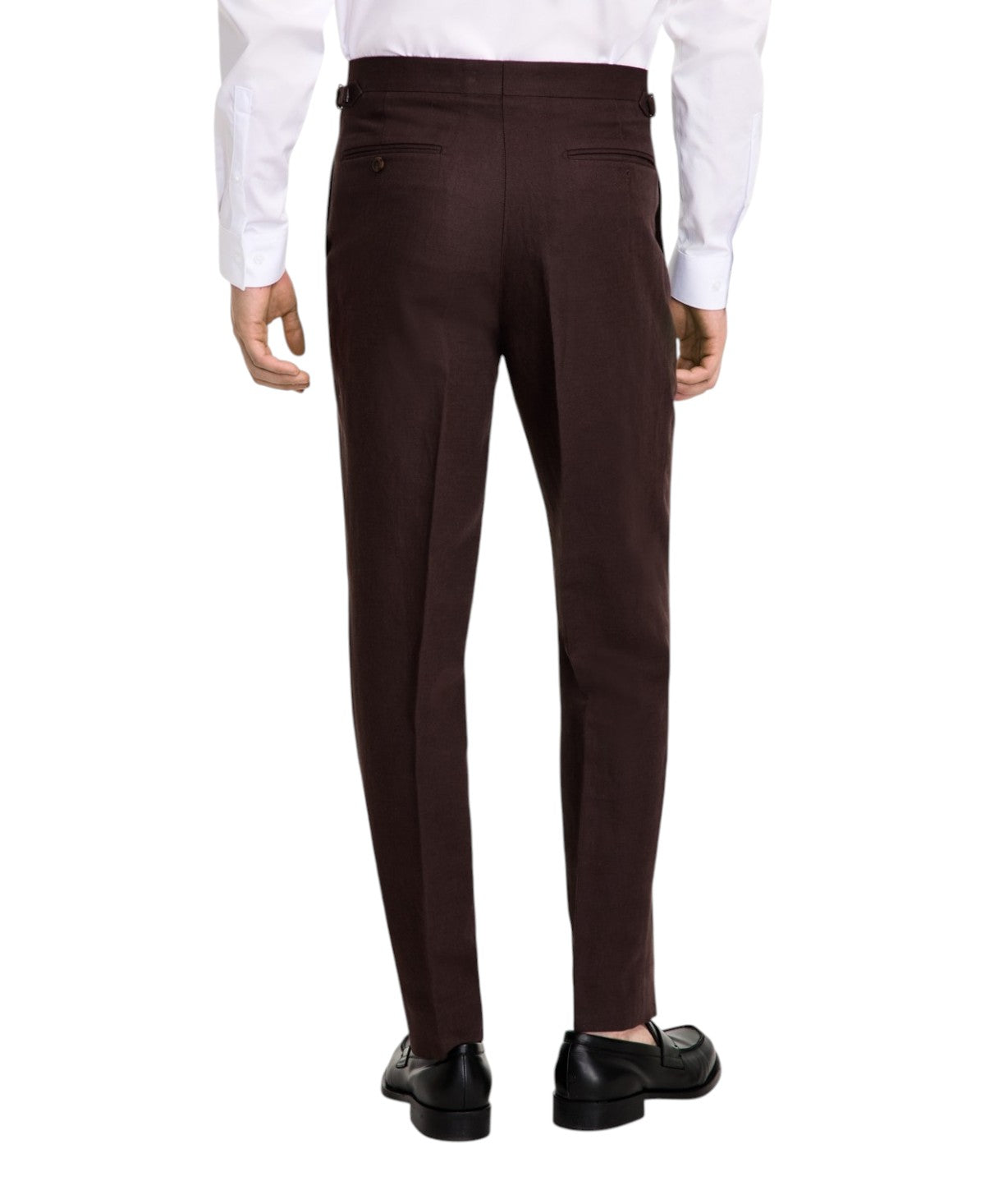 Calvin Klein Mens Slim fit Dress Pants 40 / 30 Brown Solid Stretch Linen