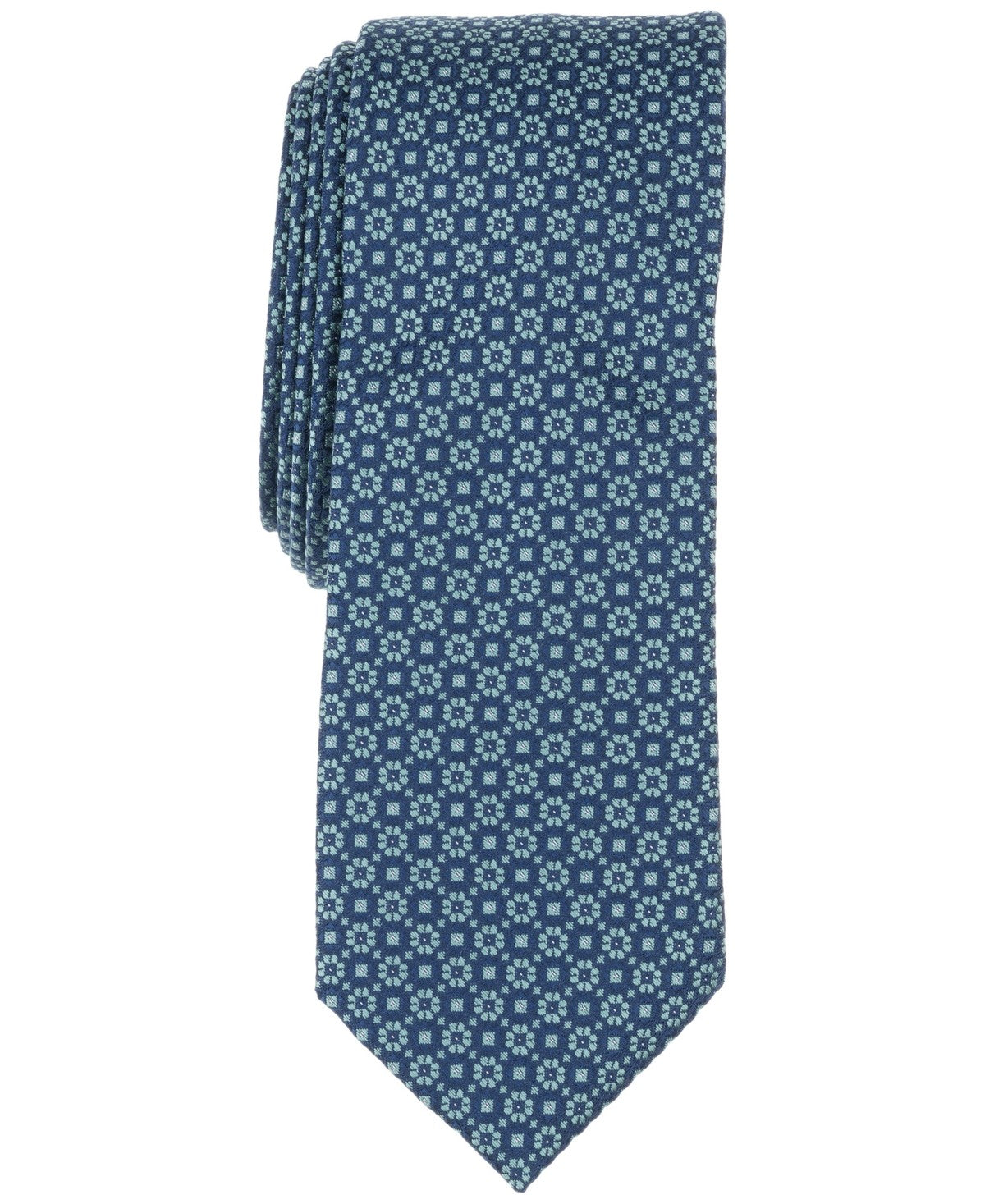 Bar Iii Mens Capel Medallion Tie Blue Navy MInt