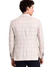 Tallia Mens Slim fit Linen Sport Coat Blazer 48 R Beige Plaid