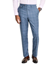 Tayion Mens Classic fit Dress Pants 46 / 32 Mid Blue Plaid
