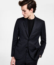 Hugo Boss Mens Modern fit Suit Jacket Blazer 40 R Dark Blue Check Stretch