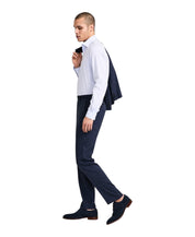 Michael Kors Mens Classic fit Dress Pants 42 / 32 Navy Blue Striped Linen
