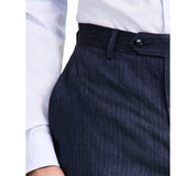 Michael Kors Mens Classic fit Dress Pants 42 / 32 Navy Blue Striped Linen