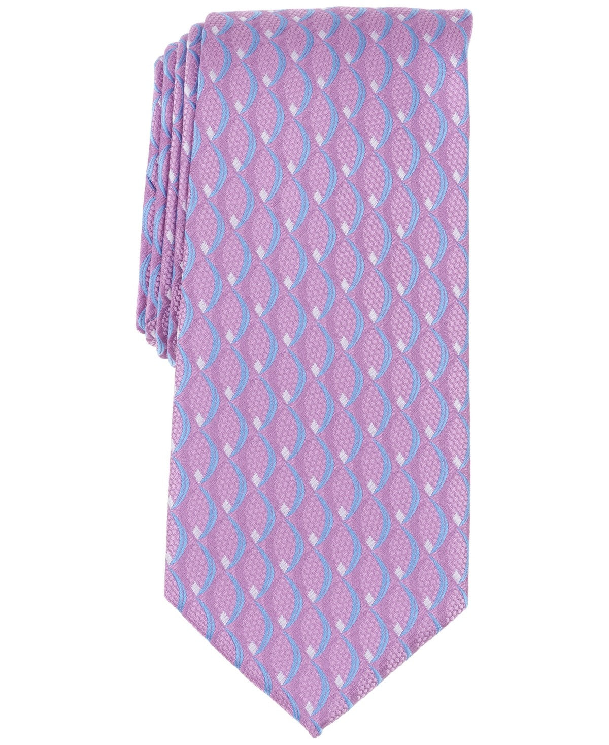 Perry Ellis Mens Oren Geo-Pattern Neck Tie Purple Orchid