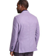 Tallia Mens Slim fit Wool Linen Double Breasted Suit Jacket Blazer 40 S Purple