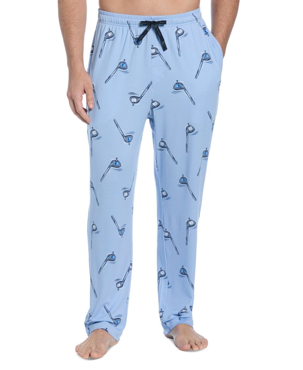 PGA Tour Mens Print Pajama Pants Cerulean Large